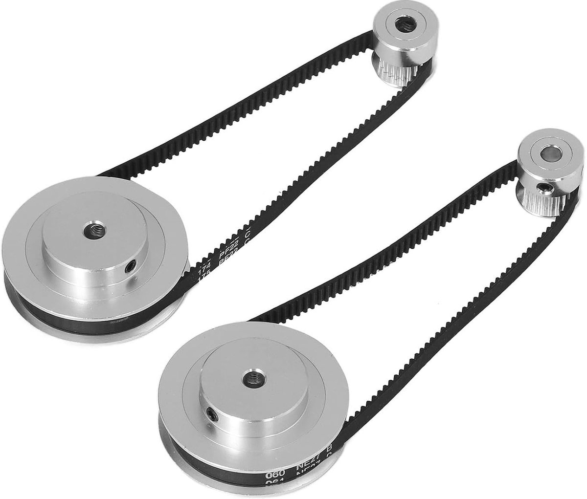 SnelShoppen - Timing Pulley Set 20 Tanden 60 Tanden Aluminium Synchronous Wheel met 280mm Lengte 6mm Breedte Timingriem voor 3D Printer en CNC Machine
