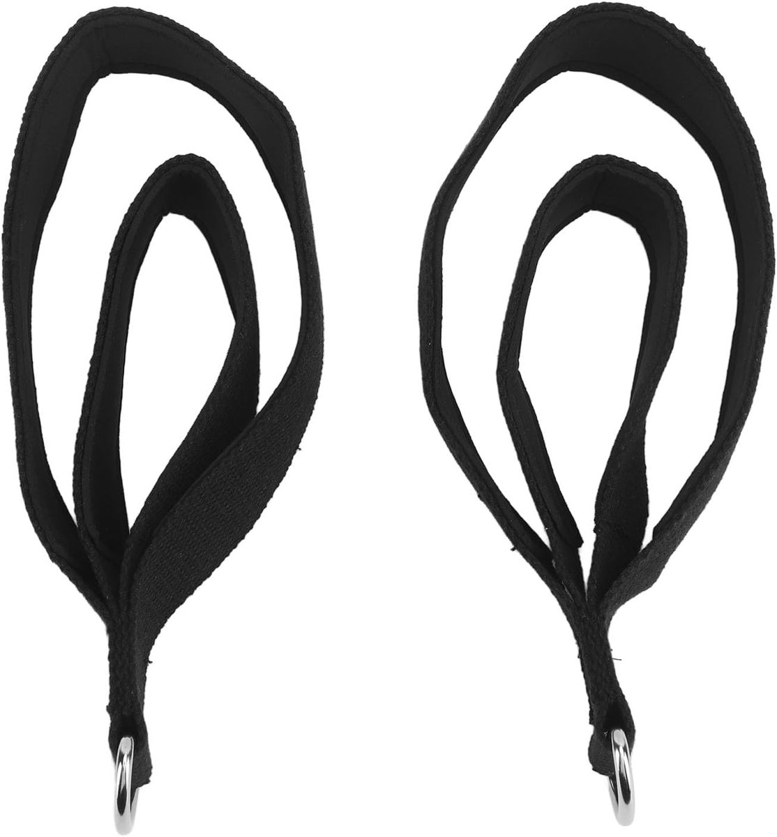 SnelShoppen - 2 Stuks Pilates Straps, Dubbele Lussen Straps voor Reformer, Antislip Fitness D-Ring Handgrepen, Yoga Oefenaccessoires voor Thuis Gym Tr