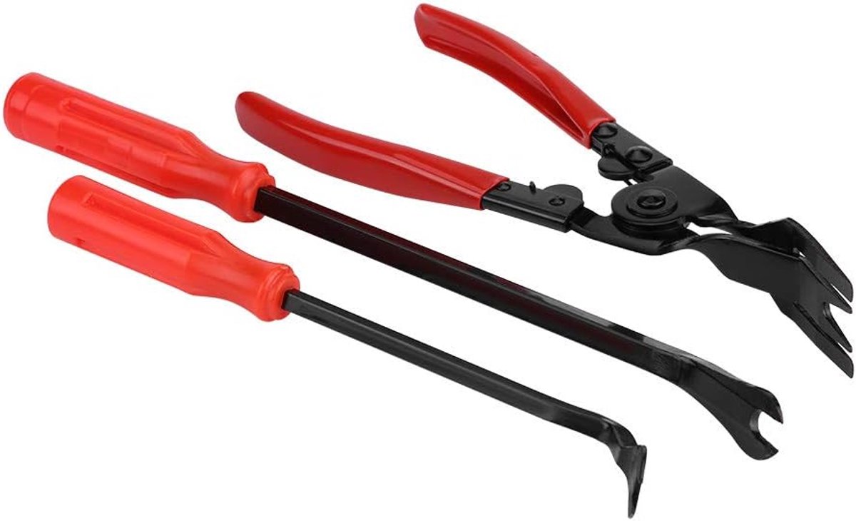 SnelShoppen - Pry Bar Pliers Set van 3 Stuks voor het Verwijderen van Clips, Rivets en Panelen, Ideaal voor Auto Interieur en Exterieur, Duurzaam Mate