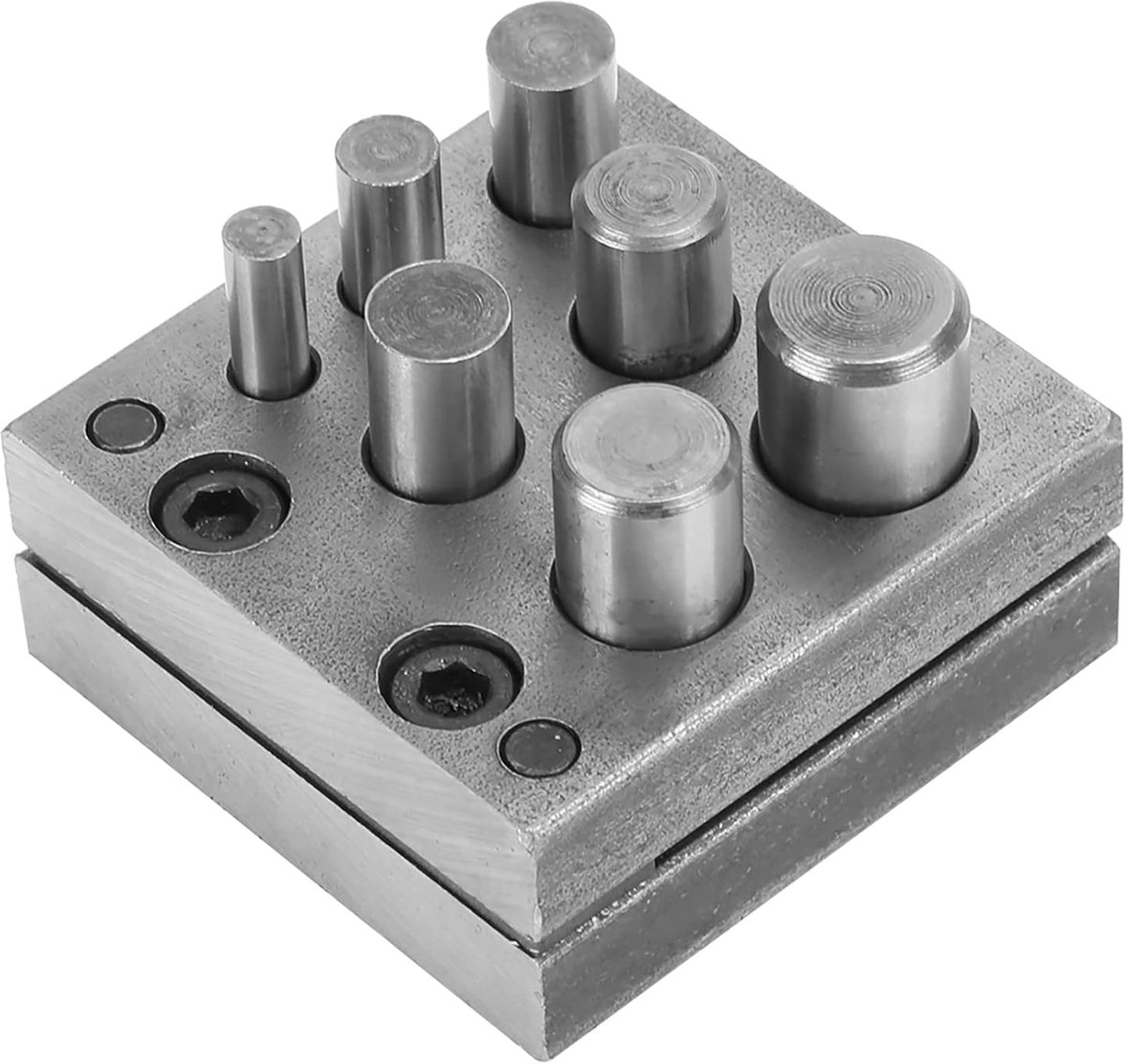 SnelShoppen - Jewelers Disc Cutter Punch Set 7 Gaten Metalen Cirkel Snijgereedschap Voor Juweliers, Precisie Werk, Goudsmid Snijmal, Duurzaam, Corrosi
