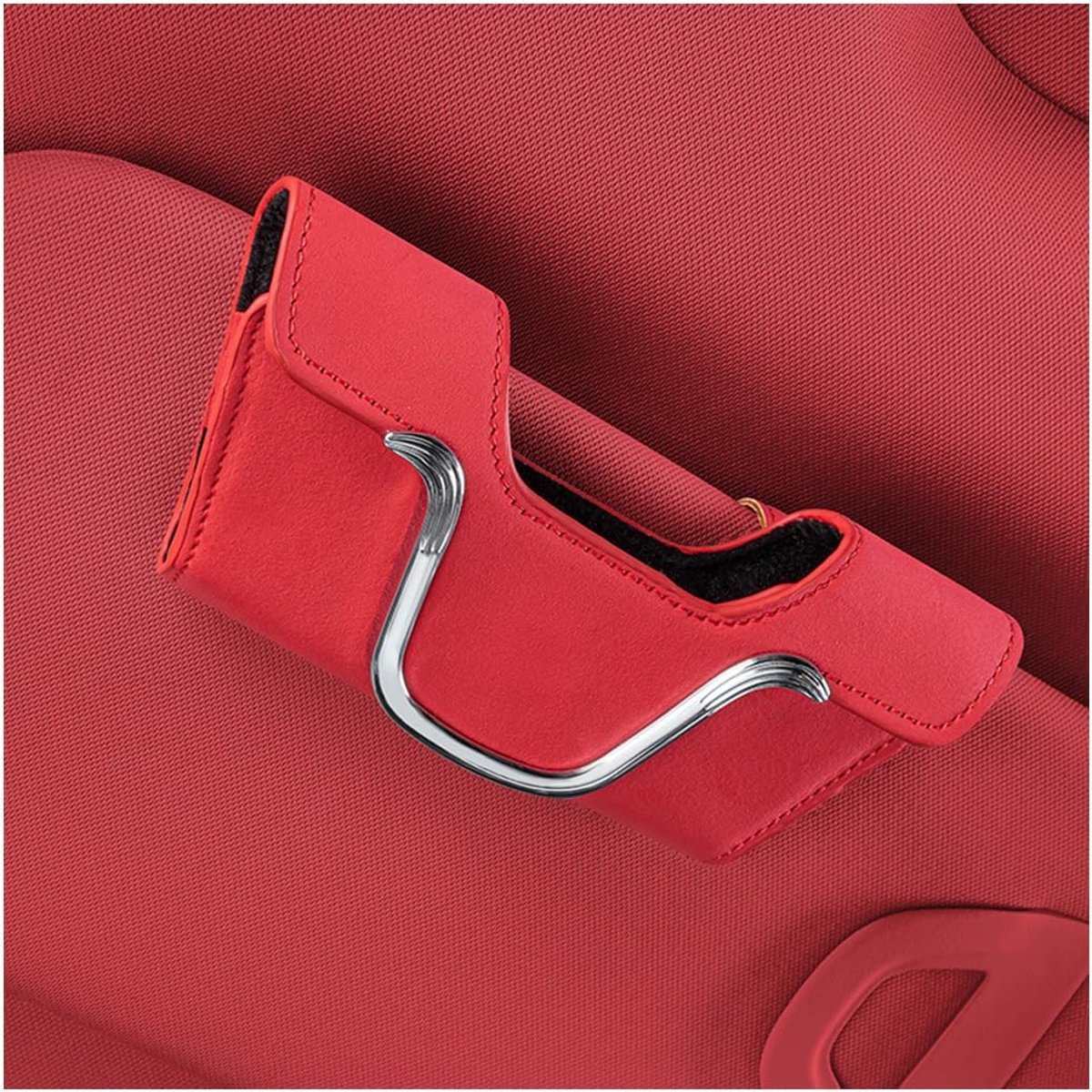 SnelShoppen - Multifunctionele Zonnebril Organizer voor Auto, Leer Zonnebril Houder, Zwarte Zonnebrilhouder met Klem voor Zonnevisier in Rood, Ideaal
