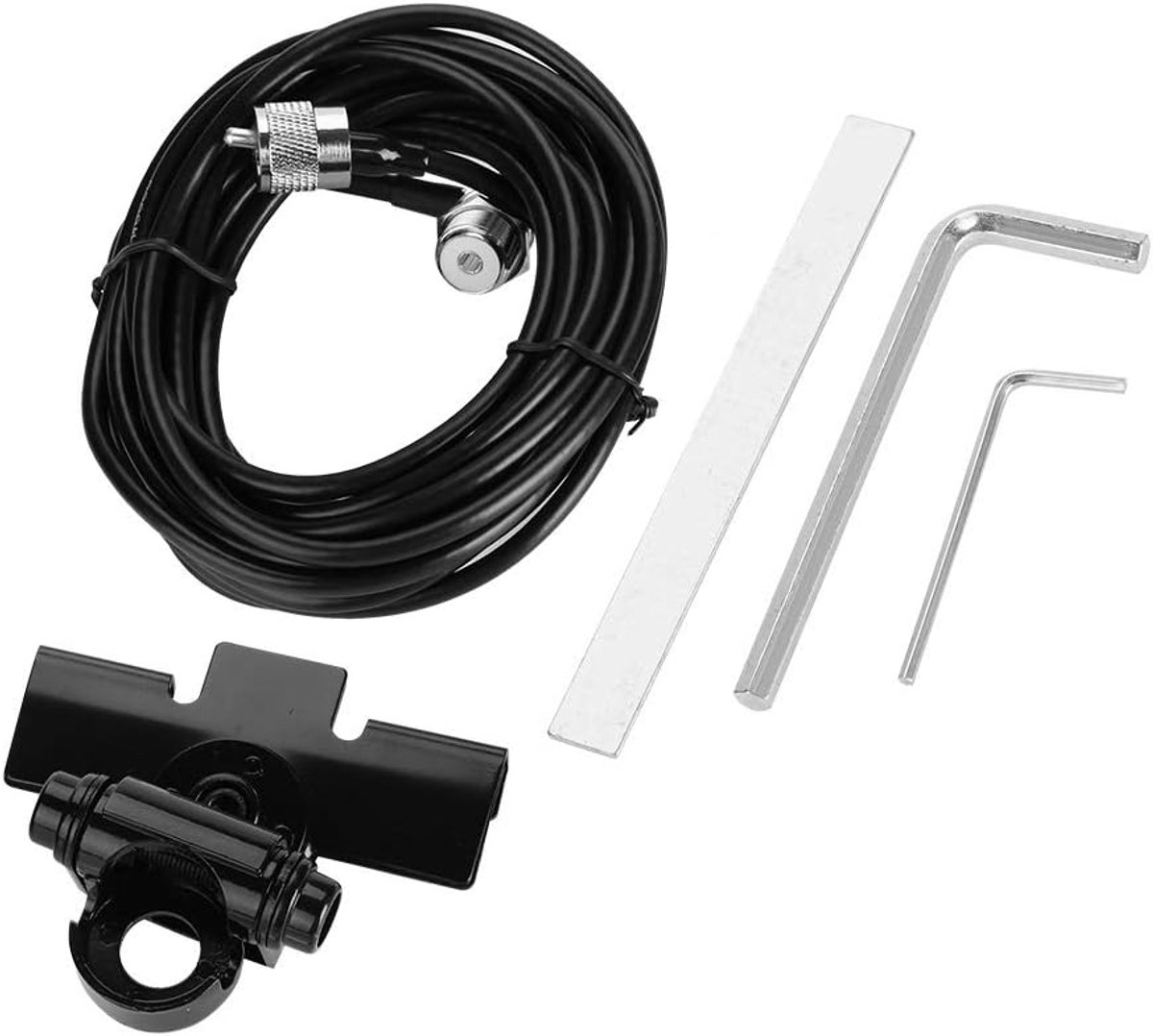 SnelShoppen - Funkantennen Car Antenna Halterung voor Deckel Mount, Radio, Kofferraum, Heckklappe, Mobiltür met Twee-Wege-Clip + 5 m Kabel