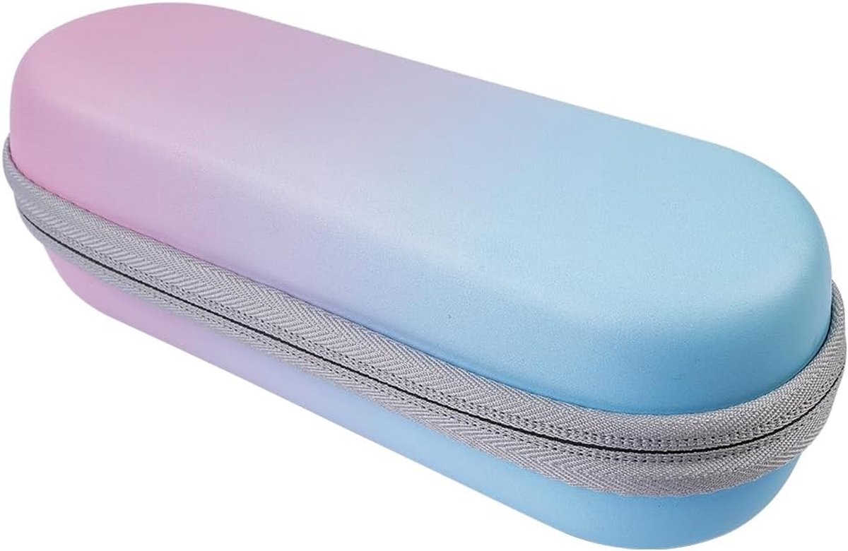 SnelShoppen - Elektrische Tandenborstel Reiskoffer, Draagbare Harde Beschermende Opbergtas voor Elektrische Tandenborstel, Blauw Roze, Ideaal voor Rei