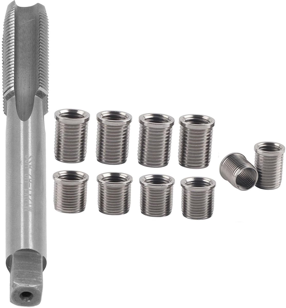 SnelShoppen - Spark Plug Thread Repair Kit - 11-delige Set M10x1.0 en M12x1.0, RVS Bouten en Taps voor Auto, Professionele Schroefdraad Reparatie Tool