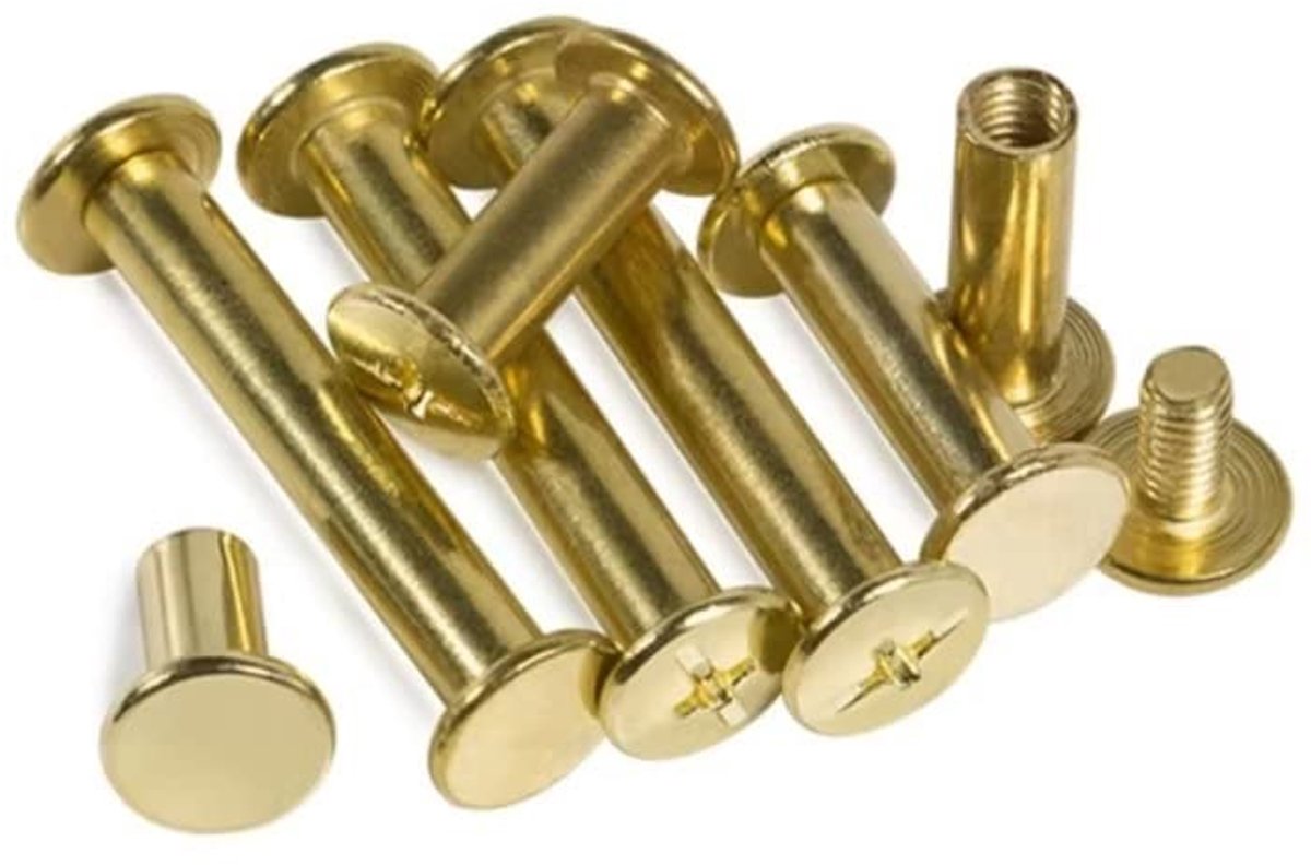 SnelShoppen - Chicago Binderschroeven Messing M5 x 18 mm - 40 Stuks - Hoge Kwaliteit, Roestvrij en Corrosiebestendig, Ideaal voor Meubelmontage en DIY