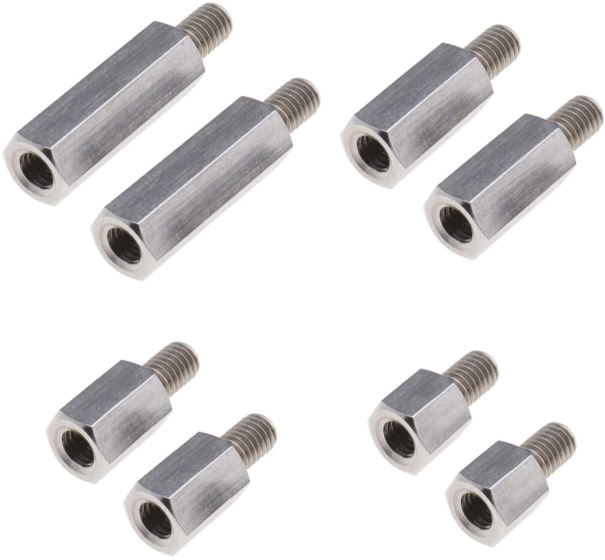 SnelShoppen - 8 Stuks M6 Hex Standoffs Male naar Female 10mm 15mm 20mm 30mm voor PCB - RVS Hexagonale Bevestigingsmaterialen