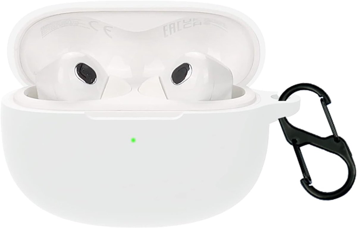 SnelShoppen - Ultra Dunne Silicone Hoes voor Xiaomi Buds 3T PRO, Soft Case, Slim-Fit, Anti-Val, Vuilbestendig - Wit