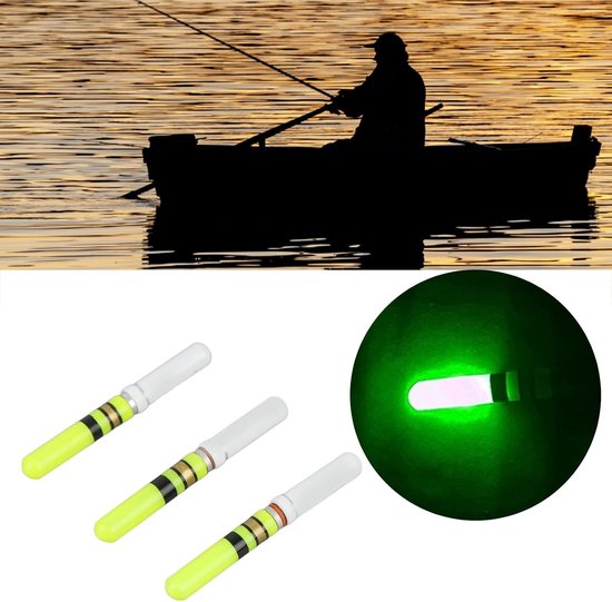 SnelShoppen - 3 Stuks Nacht Vissen Float, LED Vissersbobbers, Luminous Drijvers, Visfloaten voor Nachtvissen (Groen) van Snelshoppen — afbeelding 5