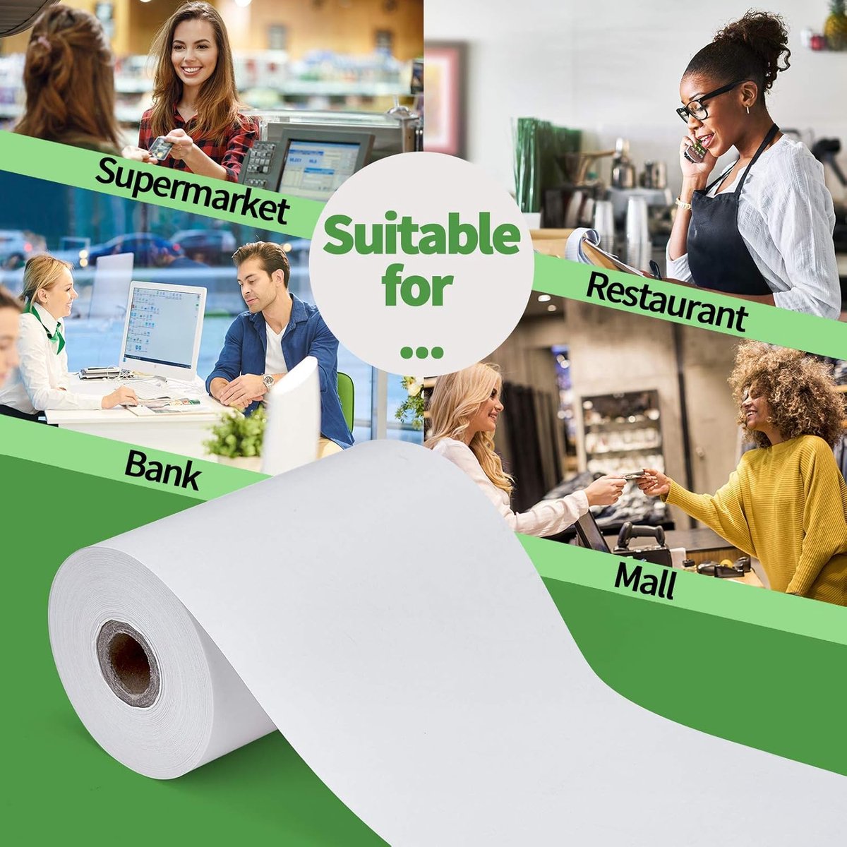 SnelShoppen - Thermisch Papier 80mm voor Kassa Printer 80x50mm Thermische Rollen 10 Stuks Hoge Kwaliteit voor Star Micronics Epson MUNBYN en Meer thumbnail 5