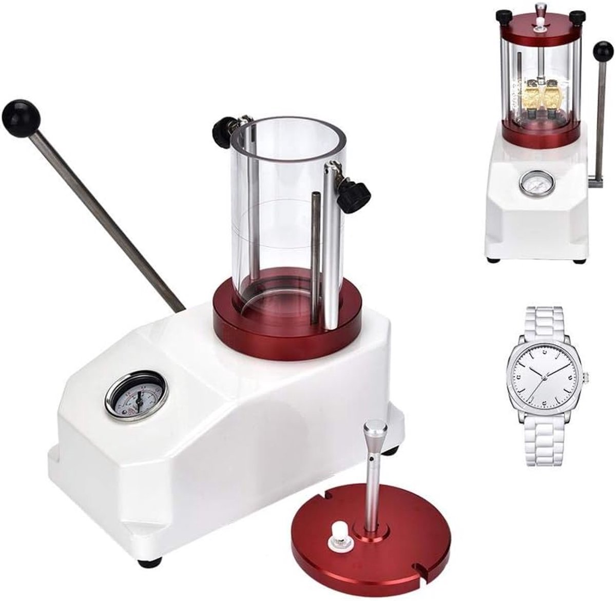 SnelShoppen - 6ATM Horloge Waterdicht Testapparaat - Waterbestendigheid Testmachine voor Horlogemakers - Professionele Horloge Reparatietool met Trans