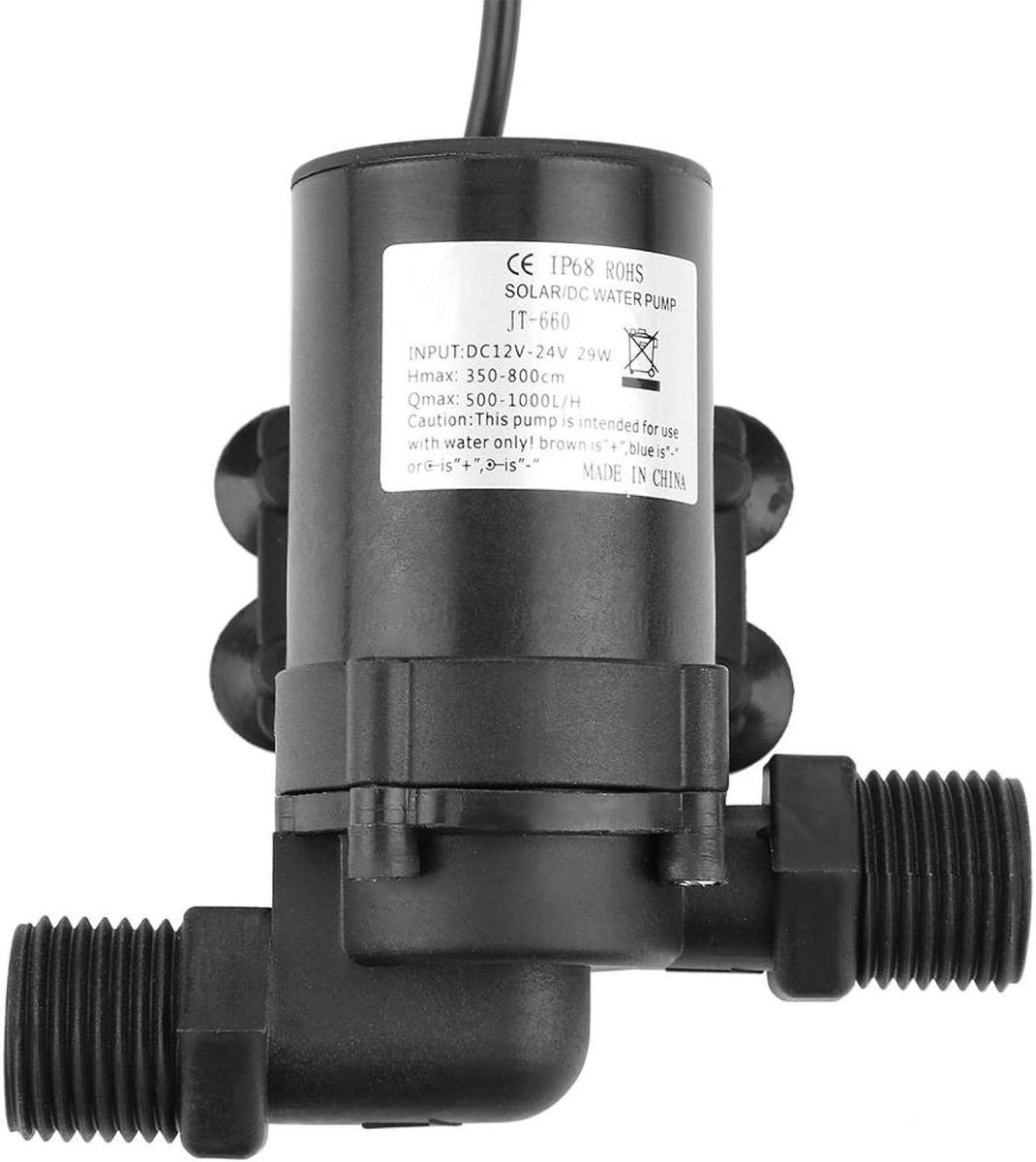 SnelShoppen - Mini DC Brushless Waterpomp 24V - Lage Energieverbruik, Hoog Efficiëntie, Voor Zonneboiler, Temperatuur -40℃ tot 100℃