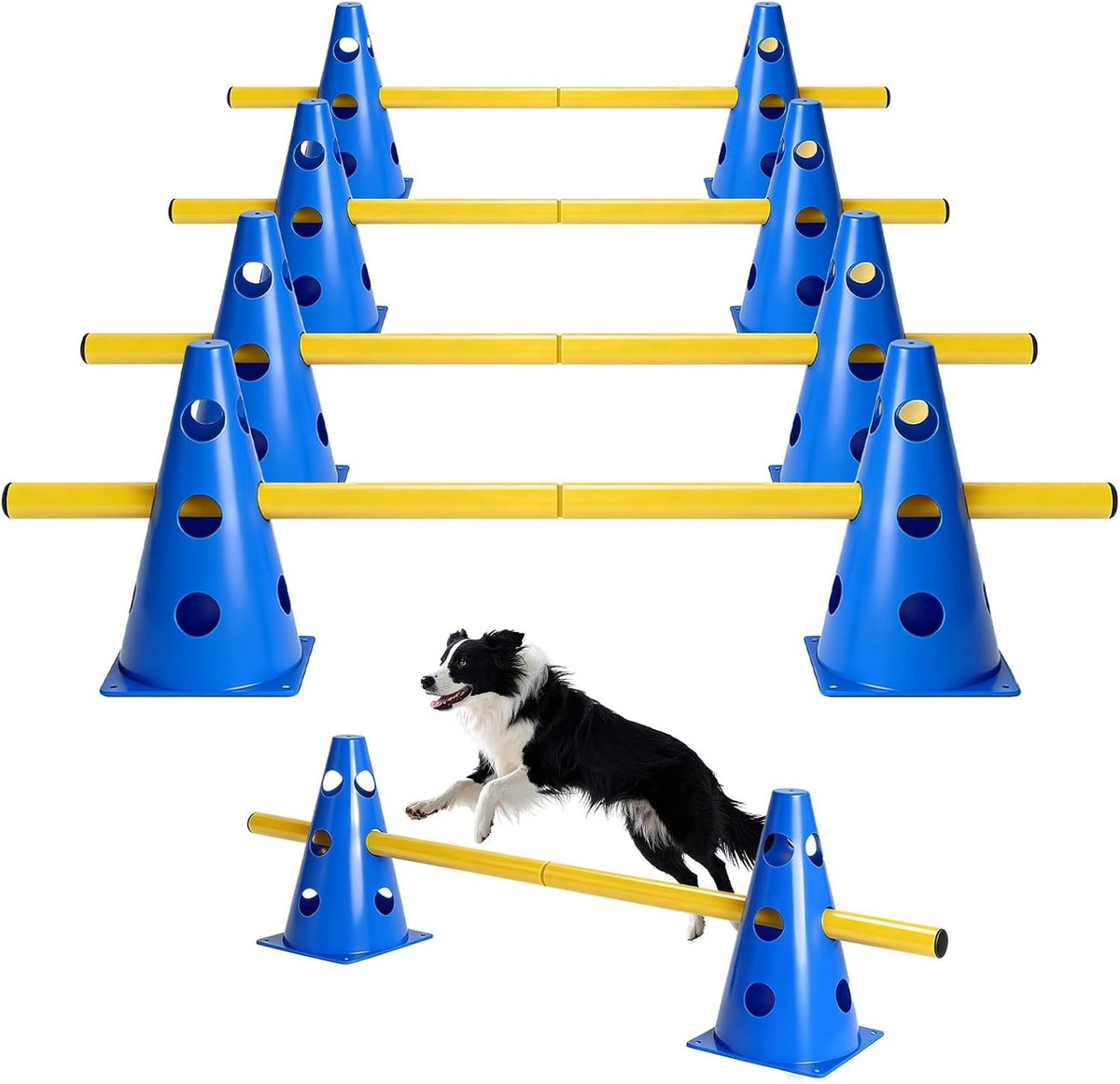 8-delige Agility Set voor Honden met Cavaletti Obstakels voor Training en Spelletjes, Geschikt voor Hobby Horsing en Agility Accessoires