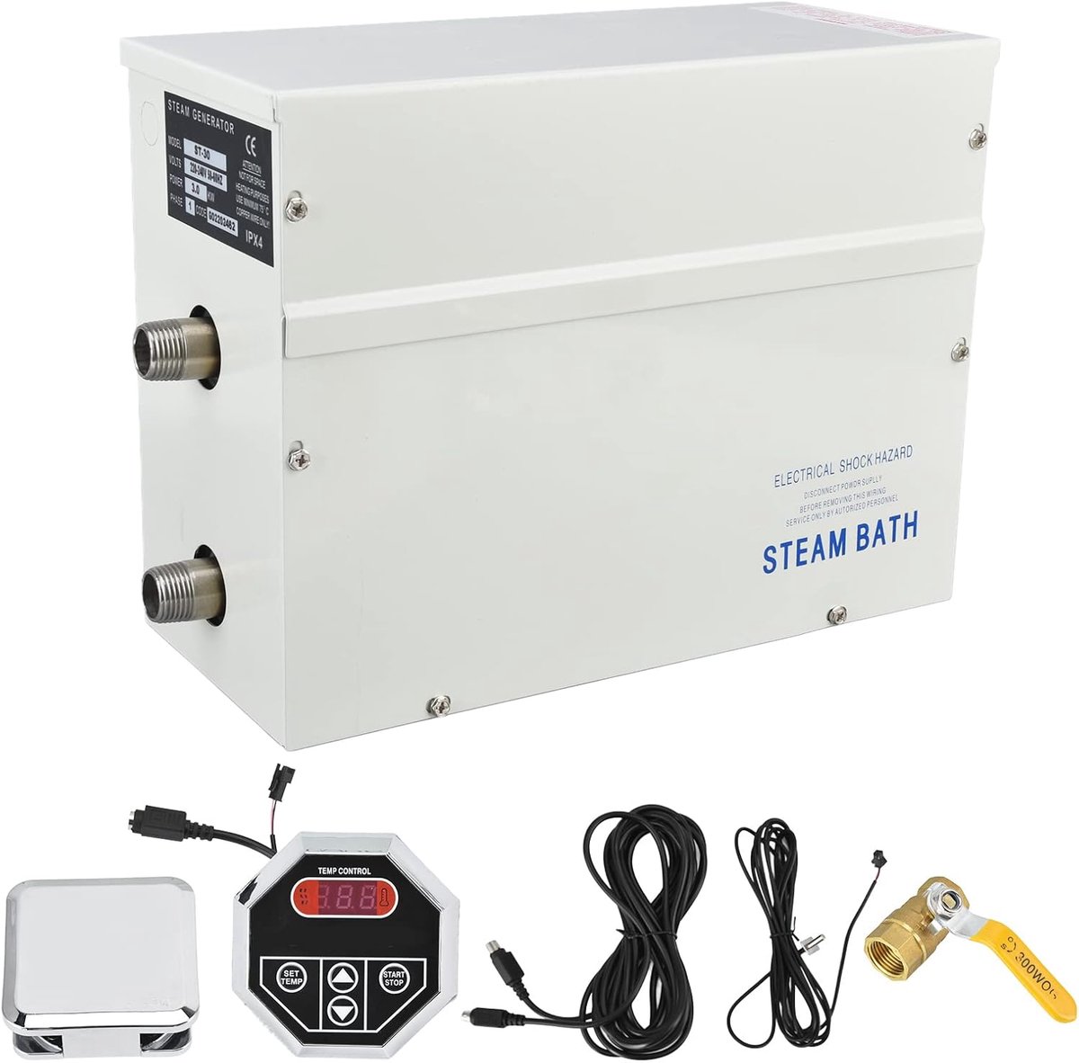 SnelShoppen - Steam Shower Generator Kit Systeem 3KW, Stoomgenerator voor Stoomdouche, Automatische Ontkalking, SPA Sauna Bad Generator 220-240V, Idea