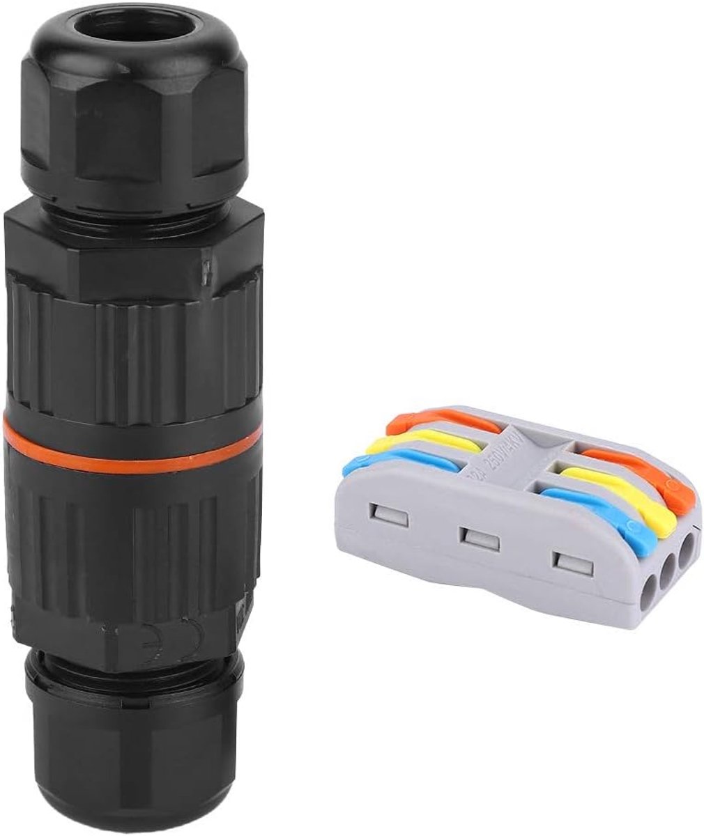 SnelShoppen - Waterdichte Stekker IP68, 32A 450V, Snelle Verbinder voor φ4-φ10mm met 3-pins Aansluitdoos, Veilig en Betrouwbaar voor Buitengebruik