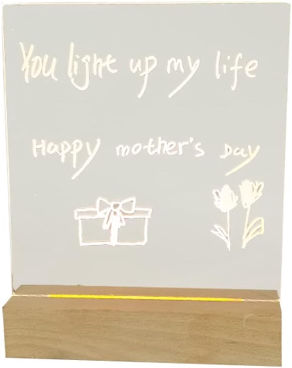 SnelShoppen - LED Schrijfbord voor Bureau Lampen, Insteekbaar, DIY Graffiti Acryl Posten, Nachtlampje voor Creatieve Decoratie