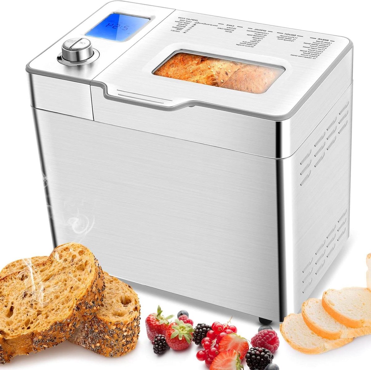 Broodbakmachine - Automatische bakker - Zelf brood bakken - 25 Bakprogramma's - 900 Gram capaciteit - Zilverkleurig