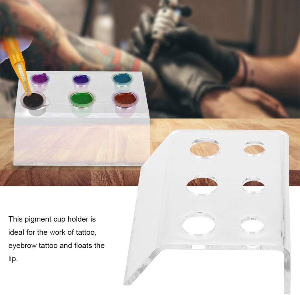 SnelShoppen - Tattoo Cup Holder - Professionele Transparante Acryl Drinkhouder voor Tattoo Permanent Makeup Pigment - Duurzaam en Stijlvol - Ideaal vo