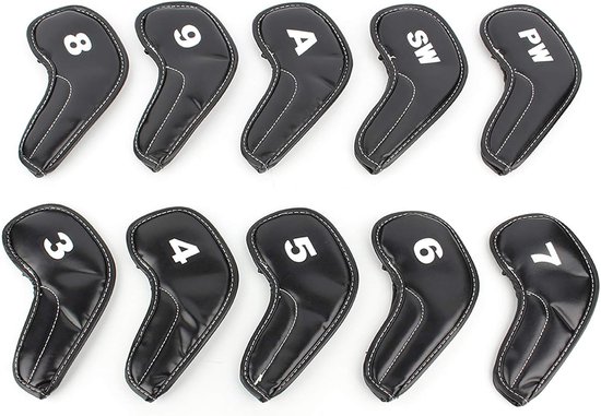 ONF3 - 10-delige golfkopbeschermingsset - Golfbescherming - Duurzaam en waterdicht - Geschikt voor golfclubs - Ideaal voor de golfbaan van Onf3 — afbeelding 3