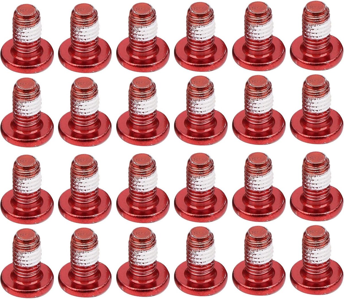 SnelShoppen - 24 Stuks Fiets Schijfrem Bouten T25 Kleurvolle Fiets Schijfrem Schroeven M5 x 10mm Staal Weerbestendige Schijfrem Rotor Bouten (Rood)