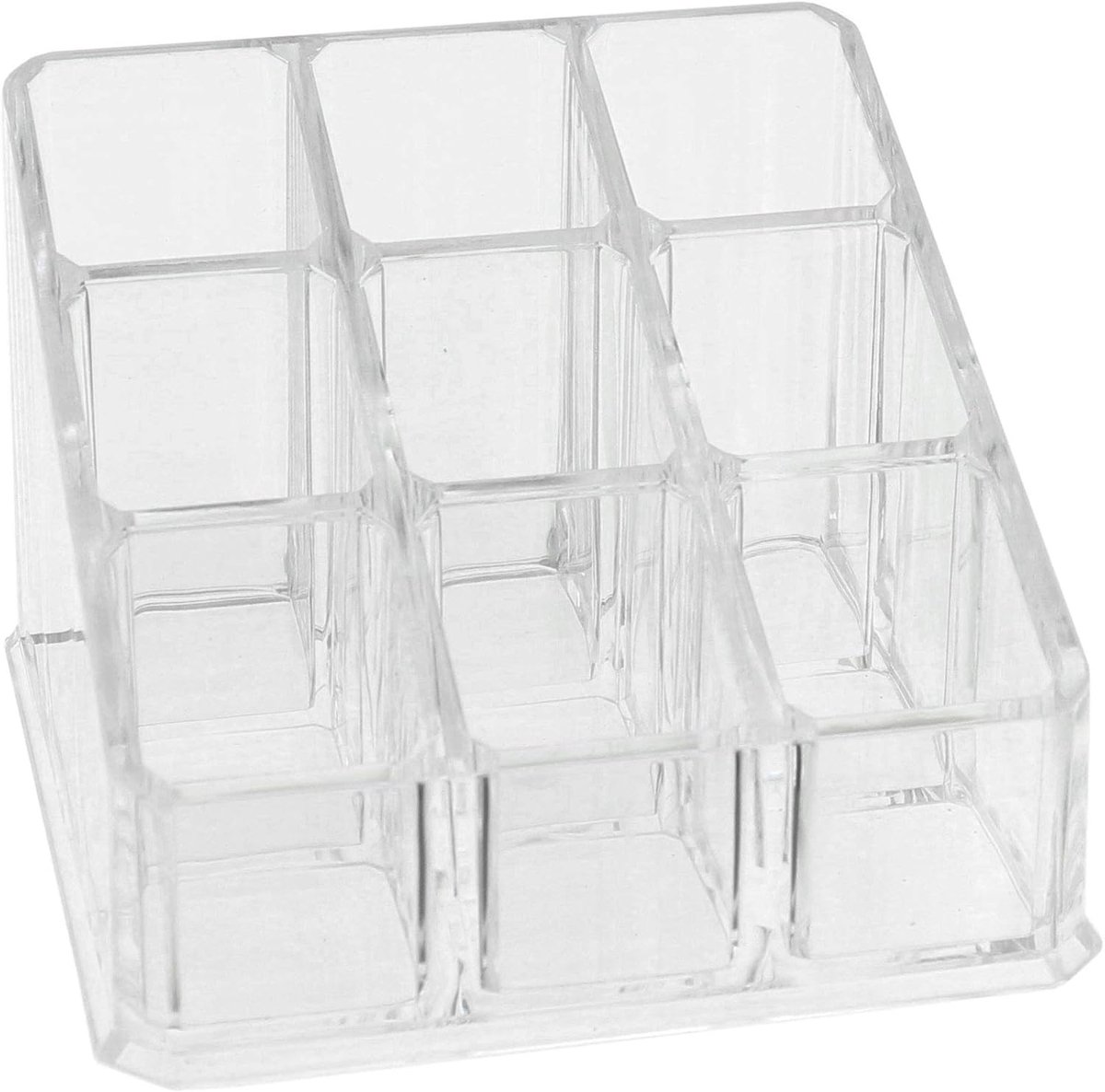 Cosmetic Organiser 9,2 x 9,2 x 6,5 cm - Transparant - Voor make-up en sieraden - Altijd overzichtelijk - ShopVlot
