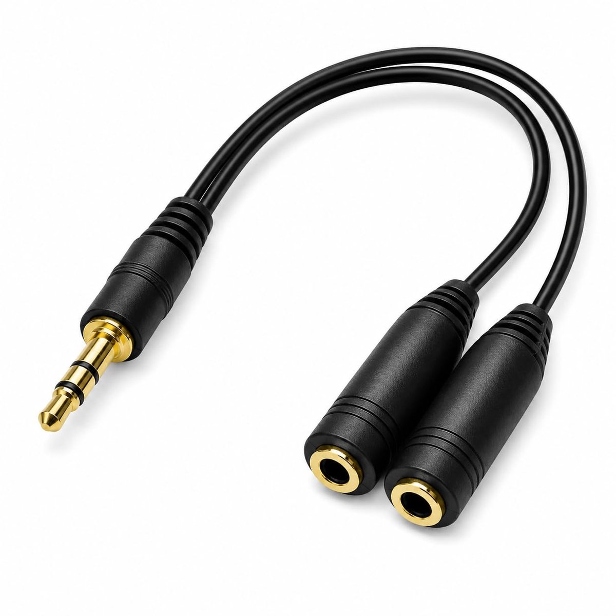 SnelShoppen - 3.5mm Hoofdtelefoon Splitter Jack Man naar 2 Dubbele Vrouwelijke Audio Y-SPLITTER Goud Geplateerd voor Geluidsdeling