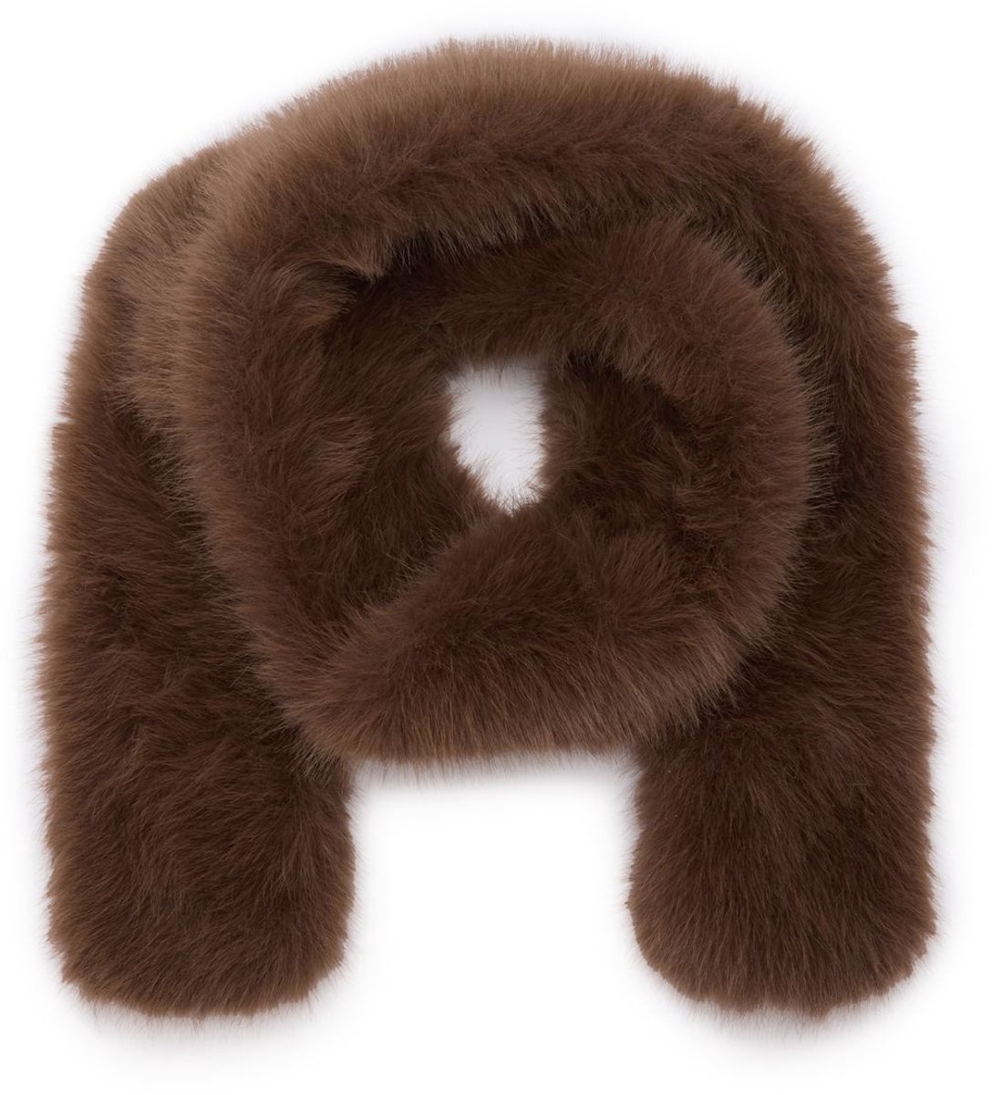 Manfield - Dames - Bruine sjaal van faux fur - Maat 1