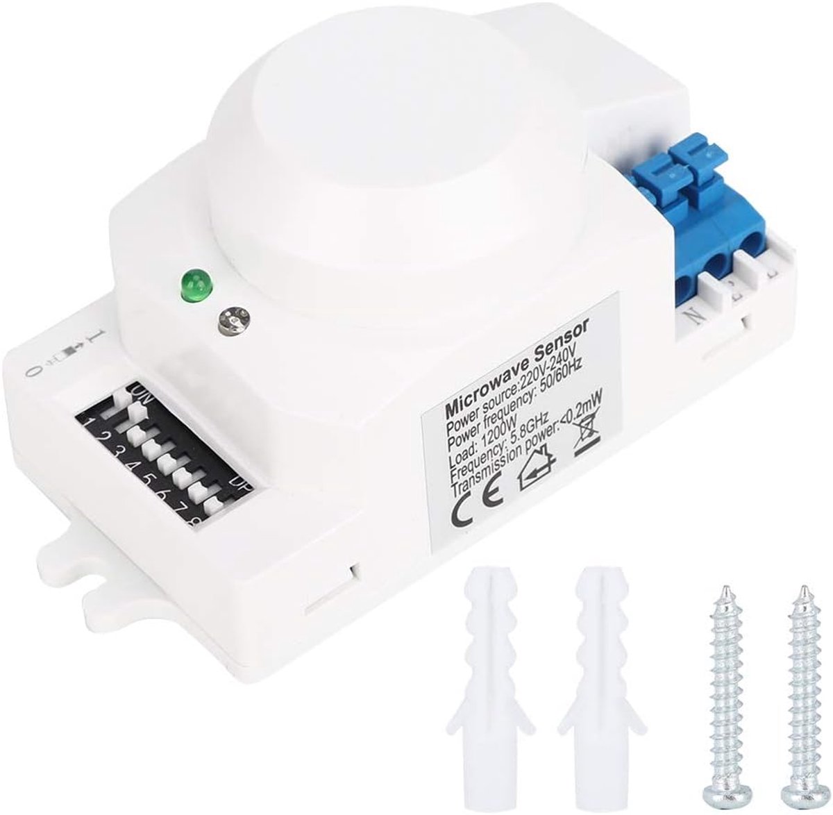 SnelShoppen - SK 600 360° Microwave Sensor Radar Schakelaar Bewegingsdetector Automatisering Licht voor Straatverlichting, Trappen, Fabrieken, 220-240