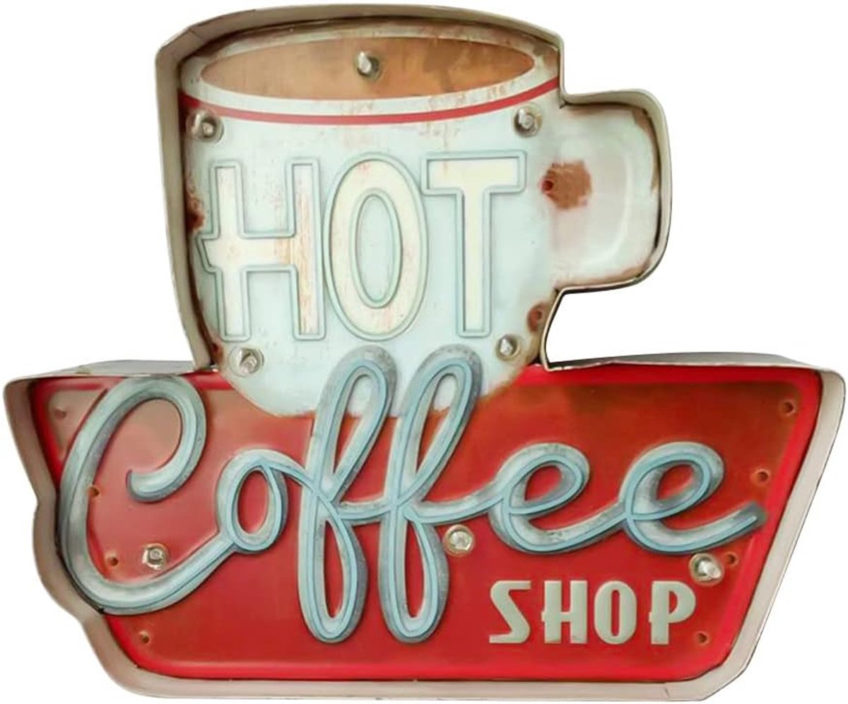 SnelShoppen - Neon Sign Wandschilderij voor Koffieliefhebbers, Led Verlichting voor Cafés, Keuken, Bar Decoratie, Dimbare Neon Verlichting voor Gezell
