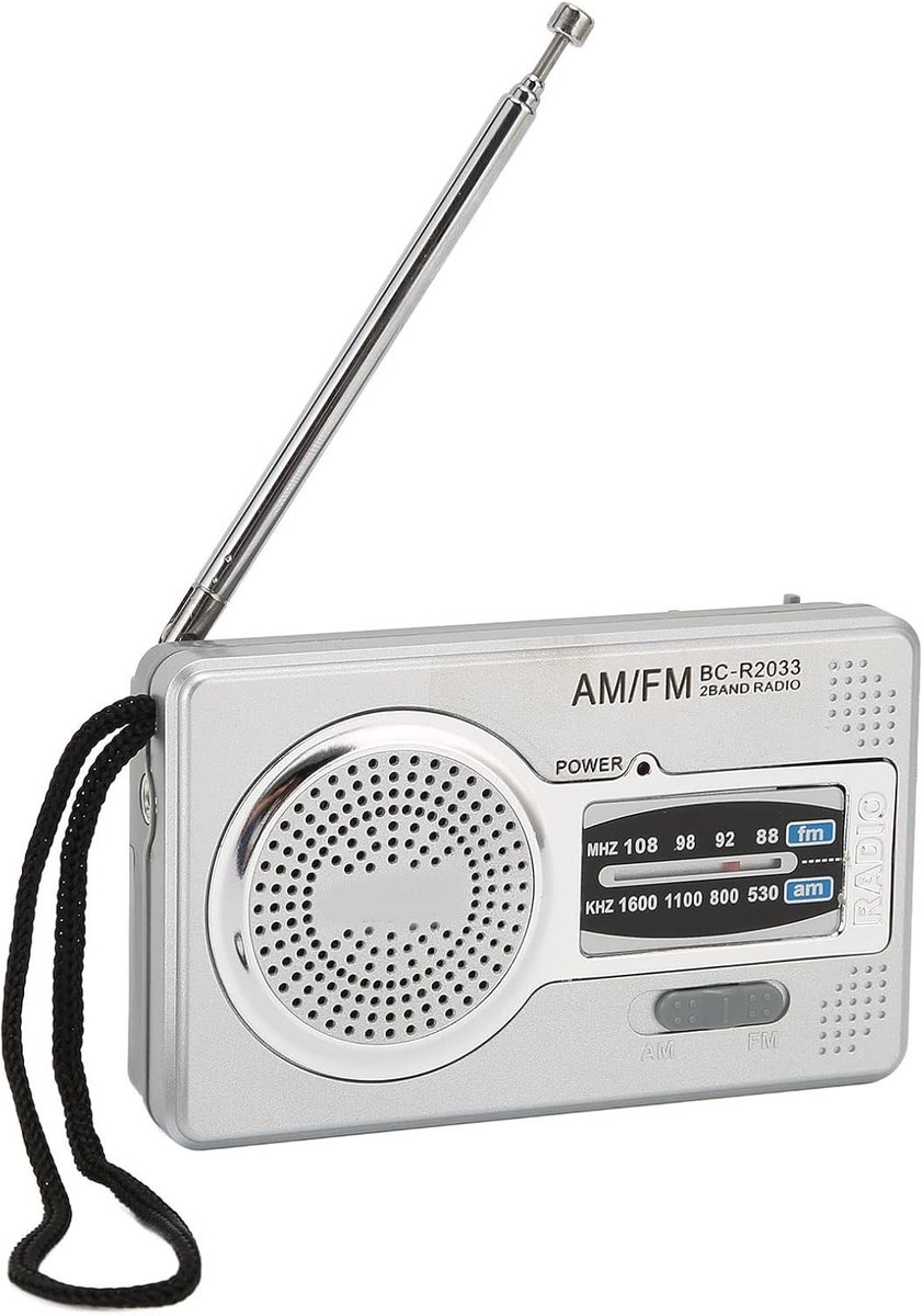 SnelShoppen - Kleine Draagbare Radio, Mini Transistor FM met Chip, Premium Luidspreker, Hoofdtelefoonaansluiting, Compacte Radio voor Reizen, Noodgeva