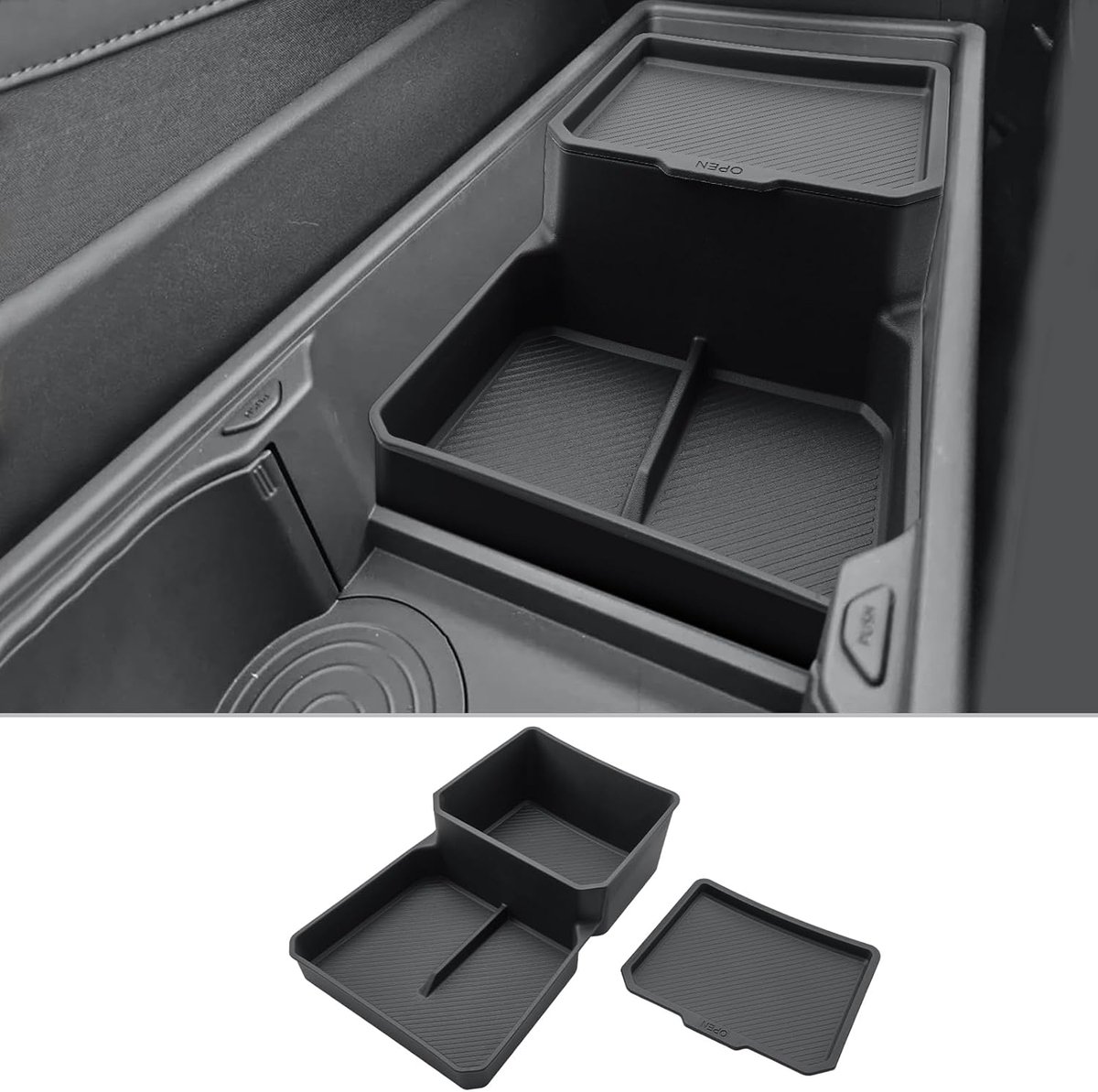 Center console opbergdoos Kia EV3 2024-2027 - dubbele laag - flexibele indeling - meer opbergruimte - ShopVlot