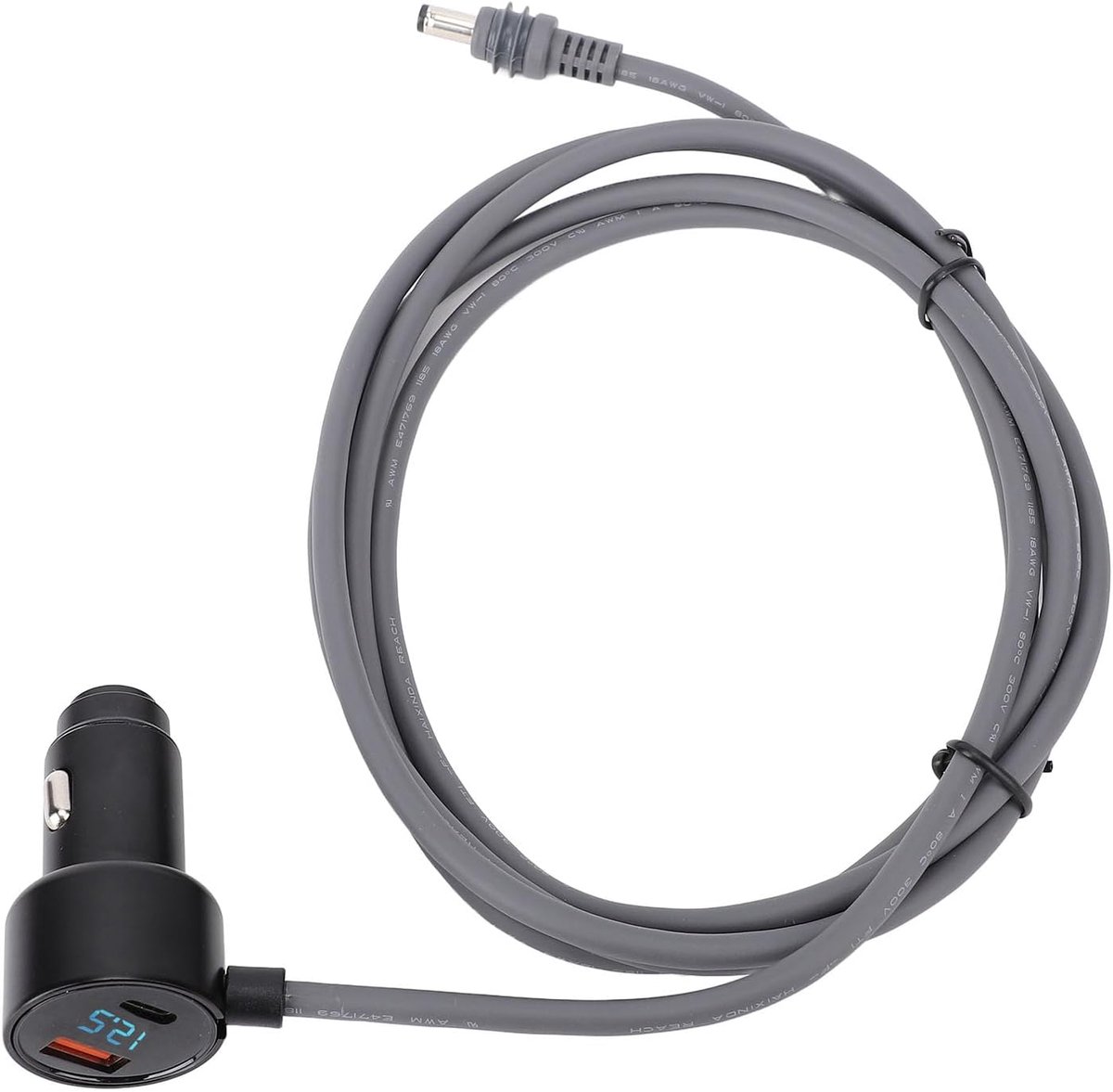 SnelShoppen - Satellite Mini DC Voedingskabel Sigarettenaansteker 3 in 1 Auto Oplader DC Voedingskabel en Sigarettenaansteker Adapter 12V-24V 18AWG me