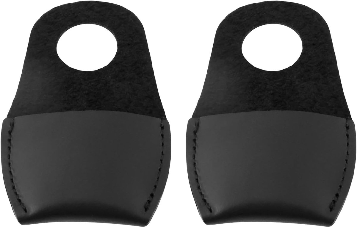 SnelShoppen - 2 Stuks Leer Duimbeschermer 80x52mm Houtbewerking Gereedschap Duim Bescherming Thimble Voor Handgemaakte Houtbewerking Zwart
