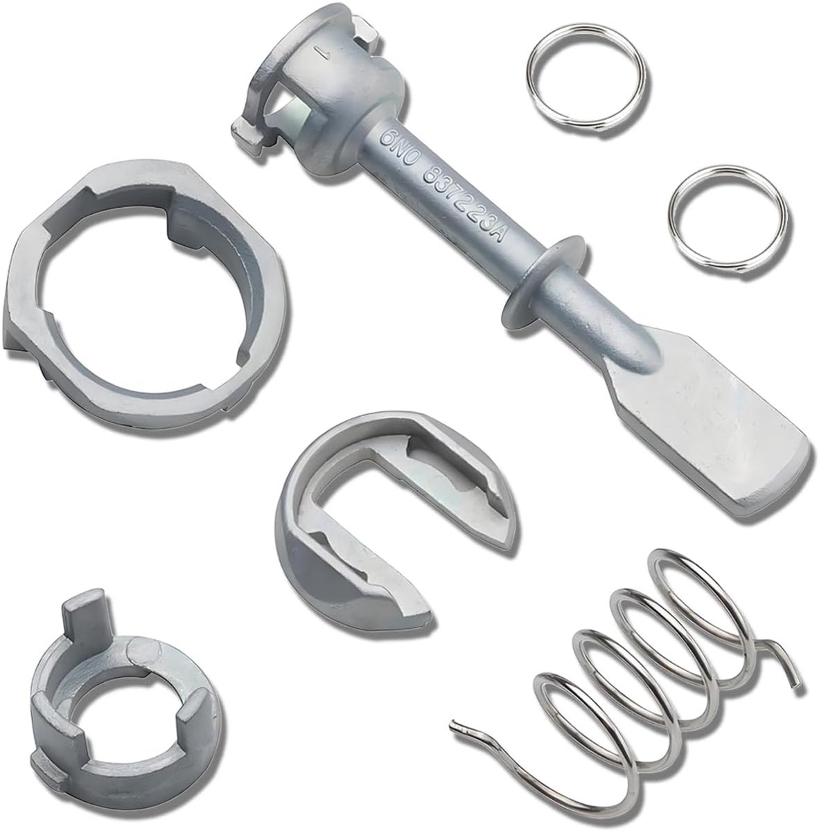 SnelShoppen - 5-delige Deurslot Reparatie Kit voor Polo 6N1 en 6N2 [1994-2001] - Deurhandgreep en Cilinderslot Vervangset Links of Rechts - 6N0837223A