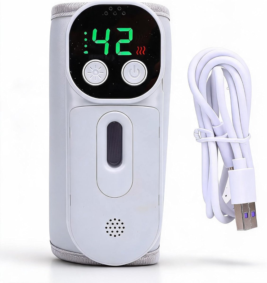 SnelShoppen - Draagbare Flesverwarmer 18W, Draadloos 8000mAh Oplaadbare Melkfles Verwarmer met Constante Temperatuur voor Thuis, Reizen en Onderweg