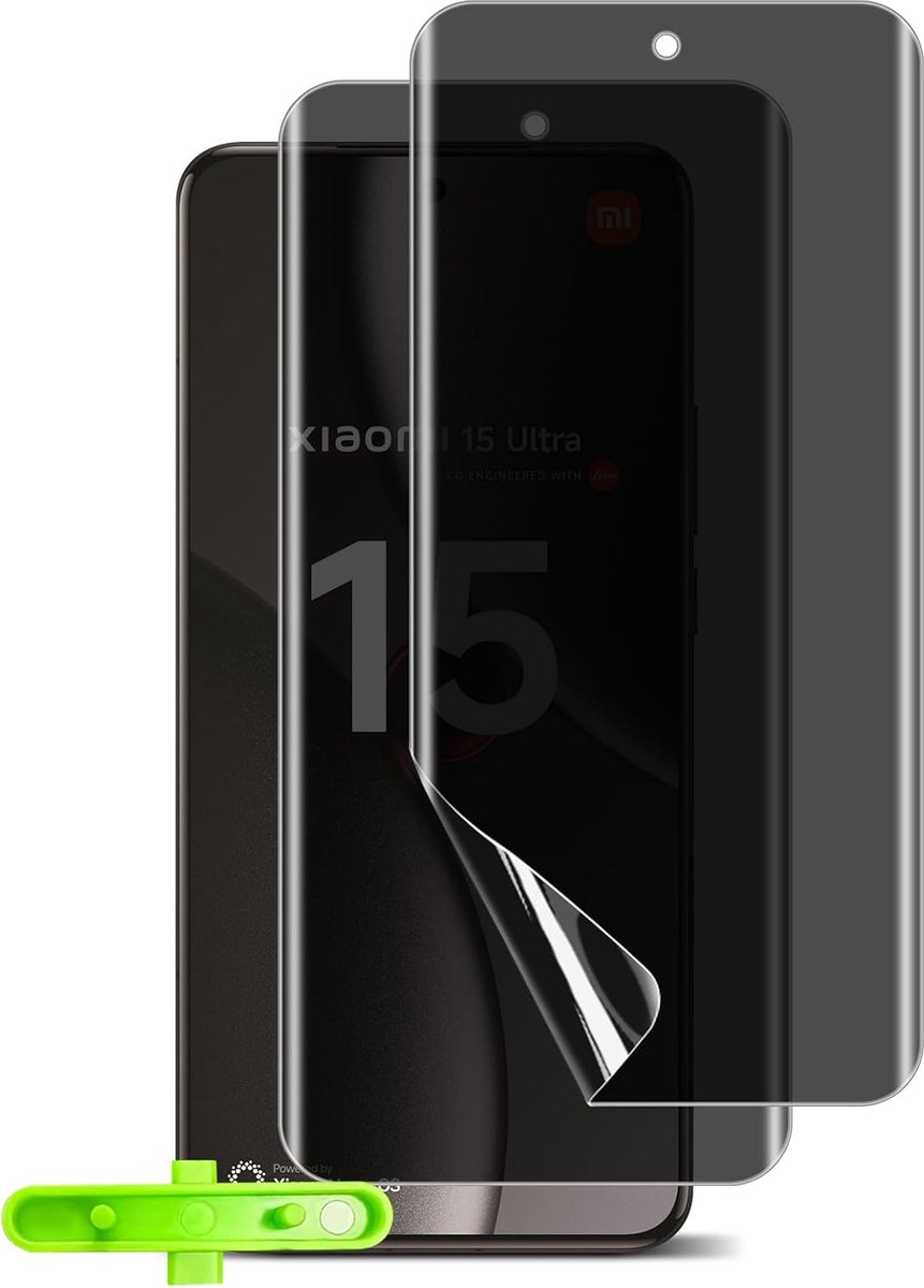 SnelShoppen - Pack van 2 Anti-Spionage Schermbeschermer, Krasbestendig, Zacht, TPU, Geschikt voor Xiaomi 15 Ultra 5G, Privacy Bescherming, Anti-Glas