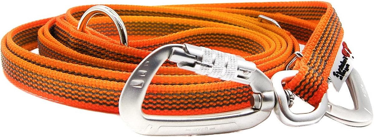 Verstelbare Hondenriem - Hondenlijn Trainingsriem - Veilig Wandelen Hond - Antislip Rubber Grip - 15 mm Breed - Oranje