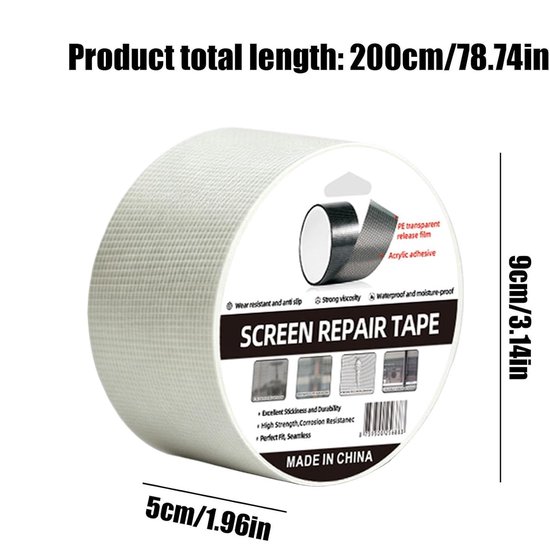 Hor Reparatieset - Raamhor Reparatie - Gaten Dichten - Zelfklevend Glasvezel - 1 meter - Wit — afbeelding 5