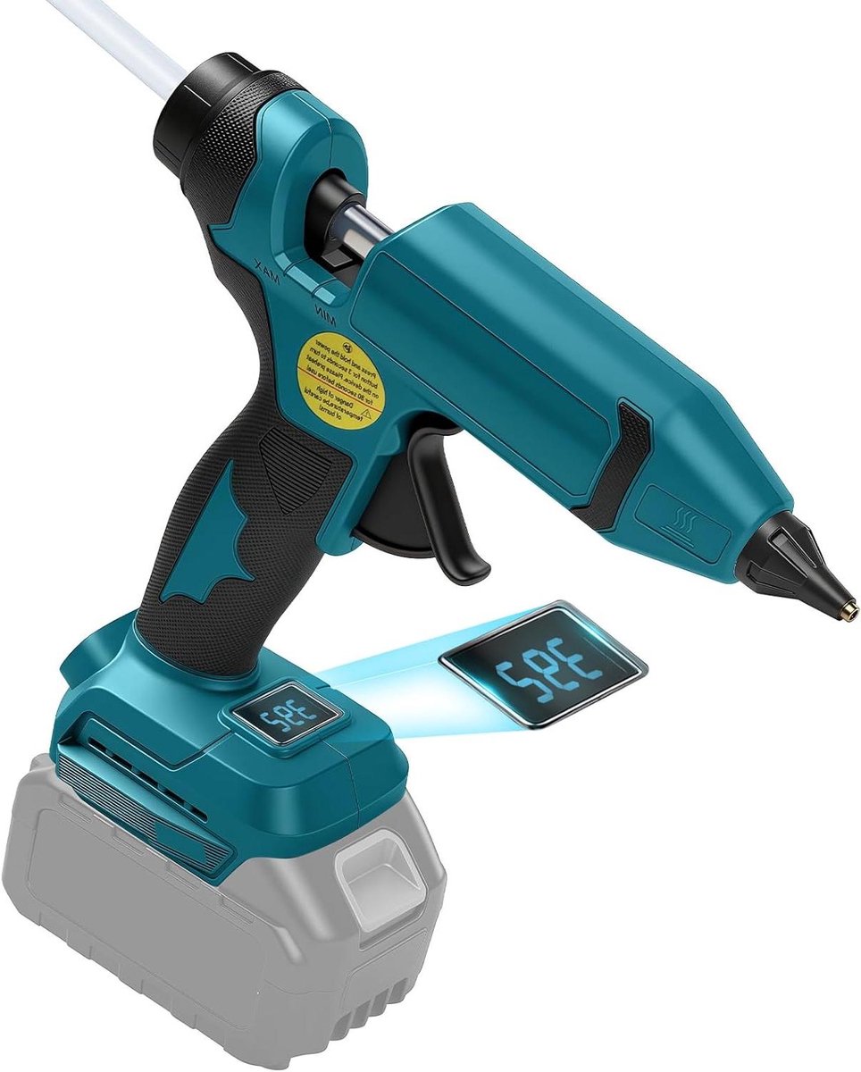 Accu Lijmpistool - Hete Lijm Gun - Handwerk Knutselen - Snel Voorverwarmen LCD - 100 Watt - Turkoois