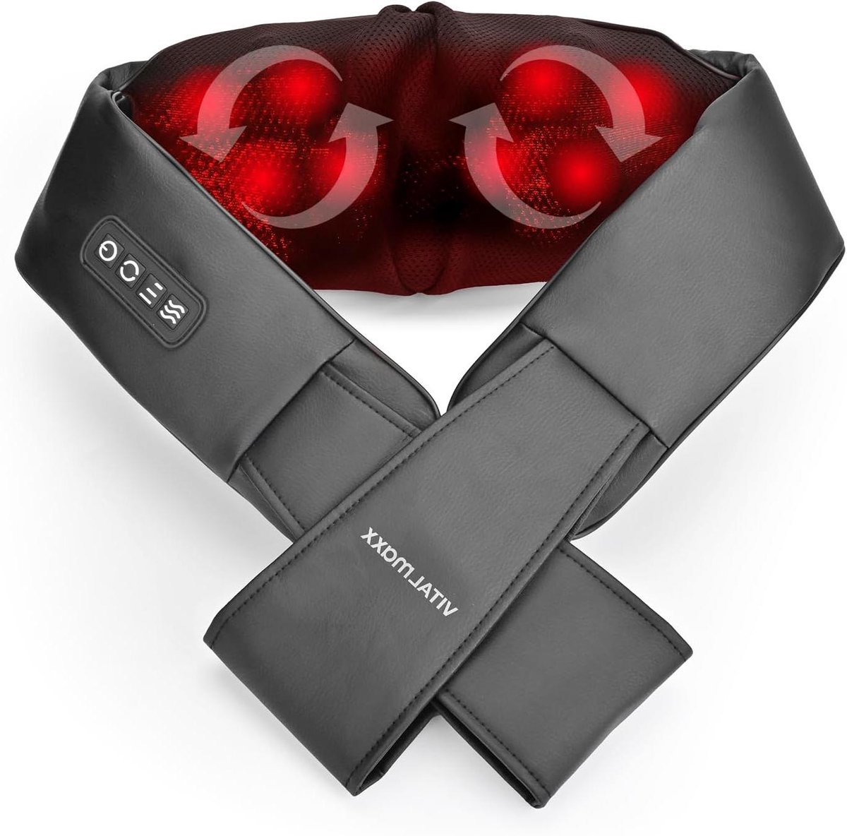 Nekmassageapparaat - Massagekussen - Spierontspanning - Warmtefunctie - 34 x 14.5 x 17.5 cm - Zwart
