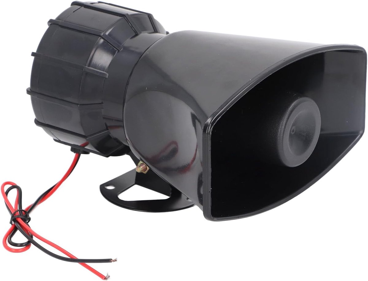 SnelShoppen - Alarm Hoorn voor Binnen en Buiten, 2 Alarm Geluiden, 130DB 60W Sirene Speaker voor Fabriek en Bouwlocatie (DC12V)