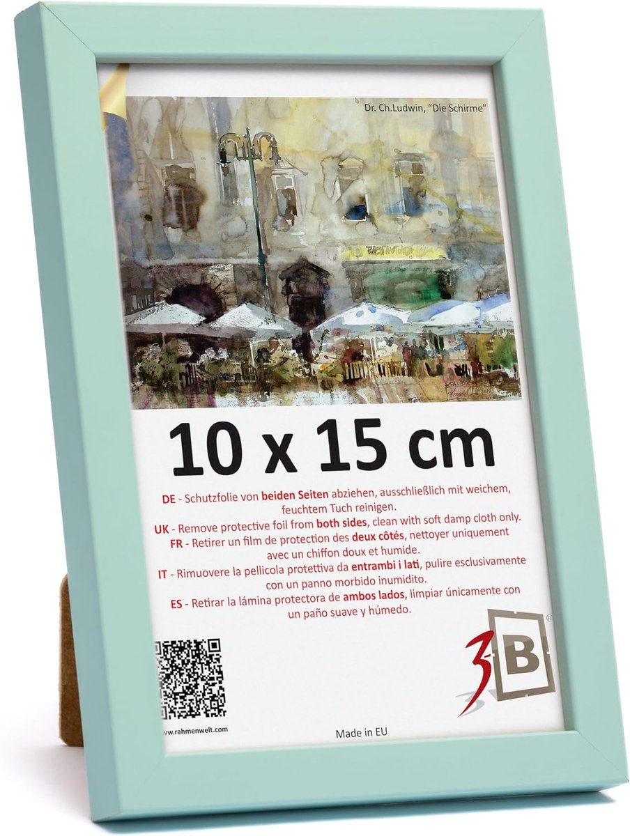 Foto lijst 10 x 15 cm - mintgroen - houten lijst met acrylglas - ideaal voor jouw favoriete afbeeldingen - SnelShoppen