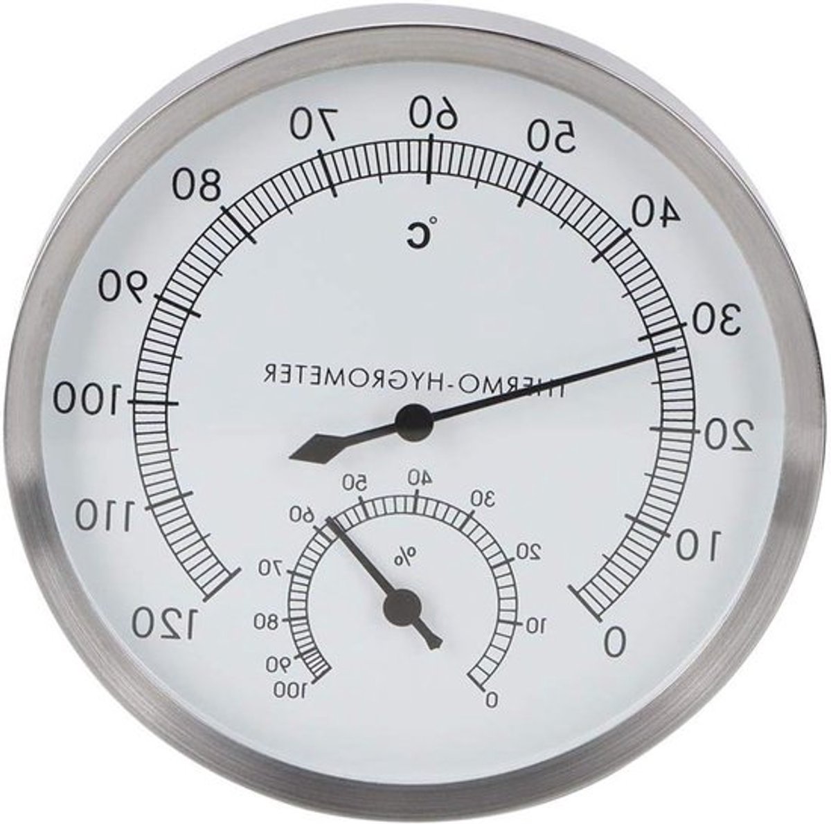 2-in-1 RVS Thermometer en Hygrometer voor Sauna en Stoomkamer - Ideaal voor Thuisgebruik, Badkamer en Wellness