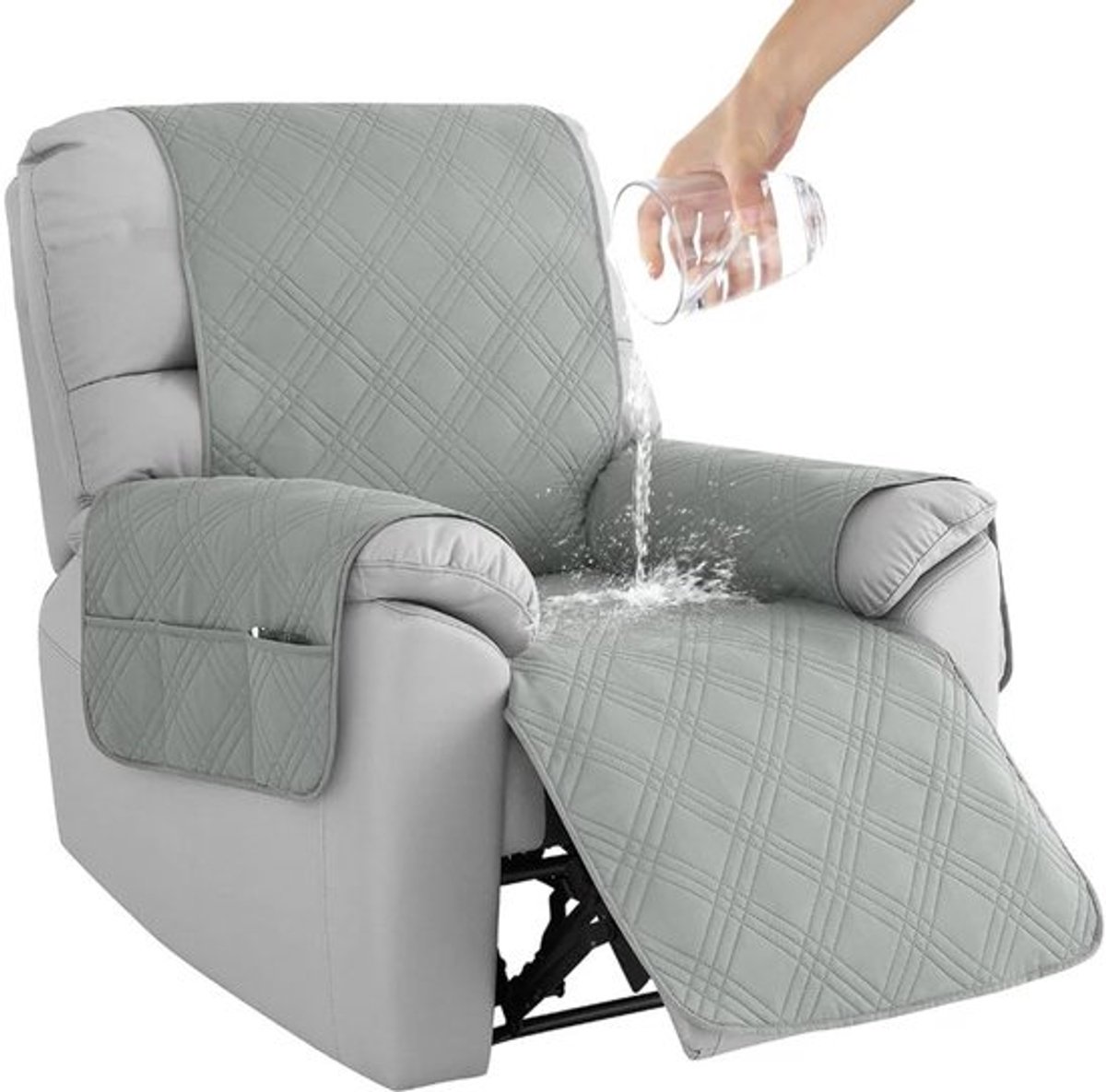 Zitkussen voor TV-stoel, Bescherming voor Armstoel, Waterdichte Stoelhoes voor Kantoor- en Relaxstoelen, Zachte Rugsteun en Comfortabel Zitkussen
