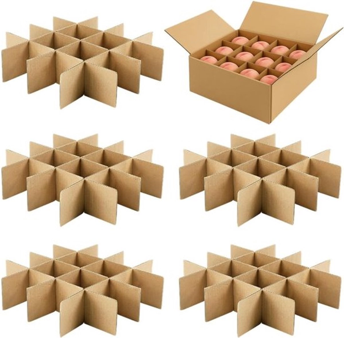 36 Stuks 4 x 4 Kartonnen Scheidingswanden voor Dozen - Rechthoekige Divider Bladen 8 x 33,5 cm voor Verpakking, Opslag en Bescherming