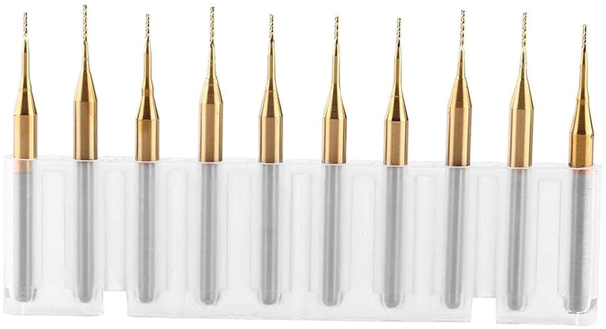 SnelShoppen - 10 Stuks Boor Bit Frees Cutter 3.17mm x 0.6mm van Wolfraamcarbide met Coating voor CNC en Freesmachines