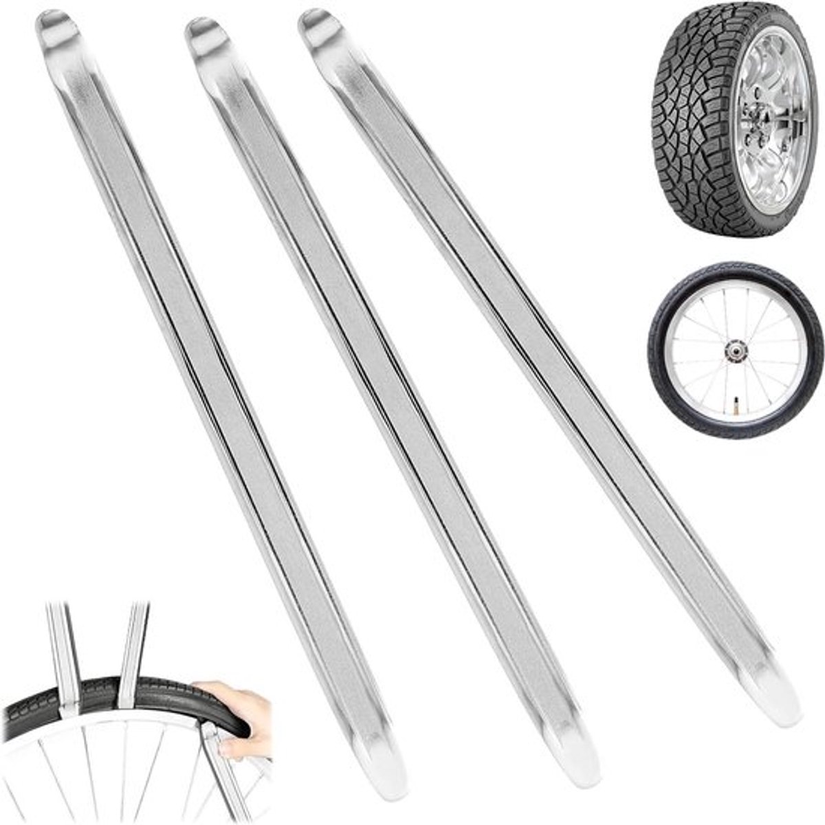 Stevige Metalen Bandenlichters Set van 3 voor Fiets, Scooter en Motor