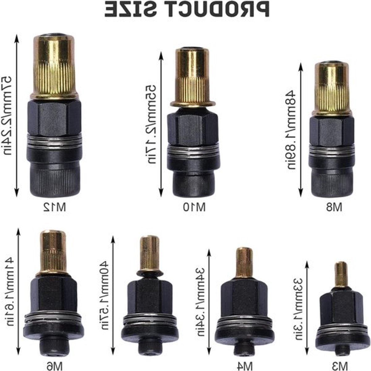 Rivet Nut assortimentset M3-M10 - 7 maten handgereedschap voor meubelassemblage en auto’s van versterkt staal