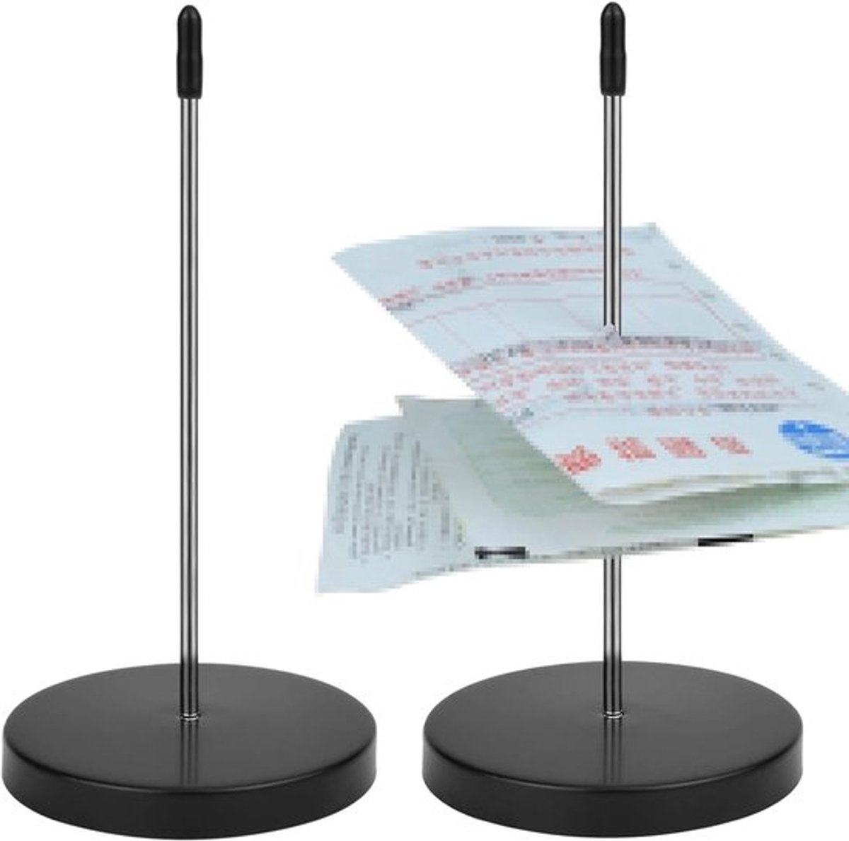 Set van 4 Ticket Spikes - Metalen Bonhouder voor Restaurant, Keuken, Kantoor en Hotelgebruik