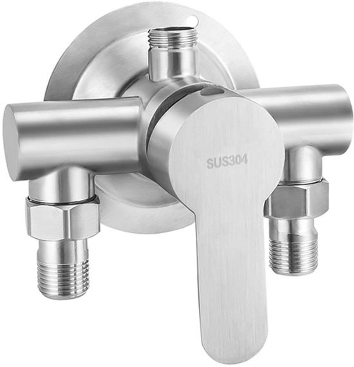 Douchekraan Wandgemonteerd - RVS Douchekraan - Warm/koudwatermengkraan - Douchekraan met Regelklep - Moderne Douche - 13,5 x 12,8 cm - Douchekop