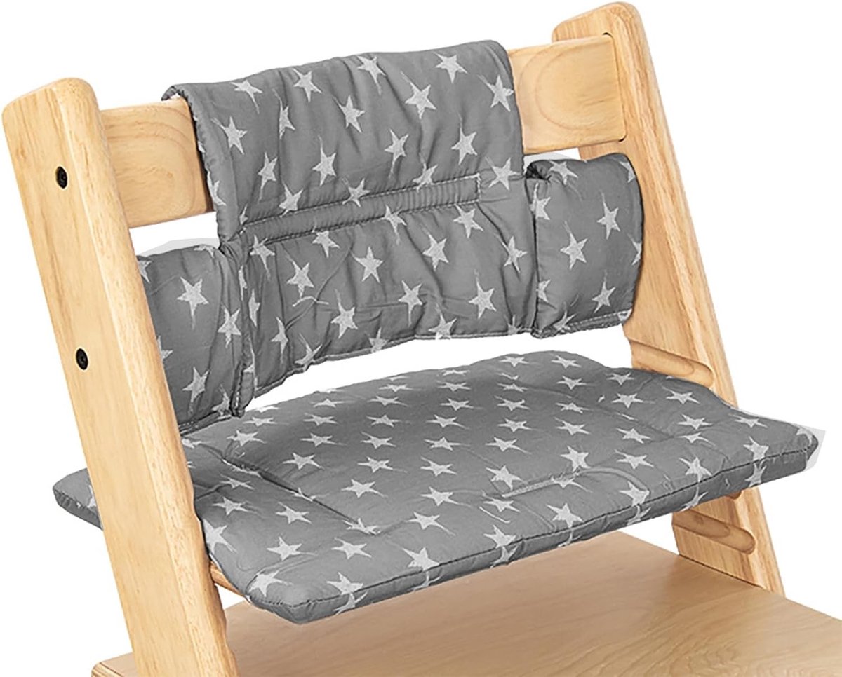 Stoelkussen - Kinderstoel Kussen - Comfortabel Zitten - Waterafstotend Katoen - 42x25cm - Sterren